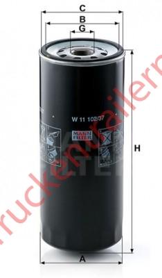Oil filter element  W 11 102/37             