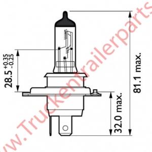 Halogen bulb12V H4 55watt (box of 10)             