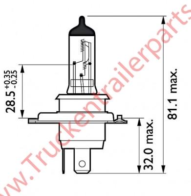 Halogen bulb12V H4 55watt (box of 10)             