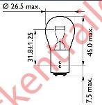 Bulb,round 12V 21/5watt (Box of 10)              