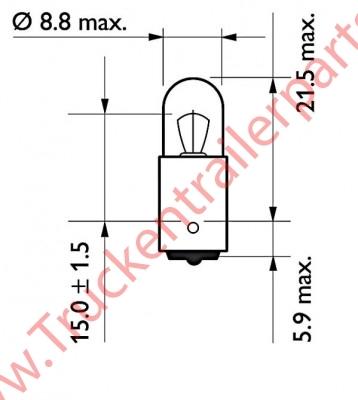 Bulb round 12V 4watt (box of 10)              