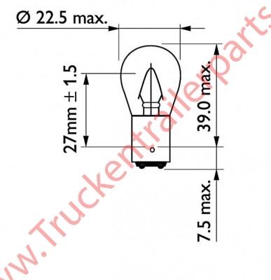 Bulbround 24V 15 watt (box of 10)              