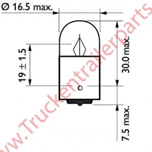 Bulb,roundBa15sR5W24V5W    
