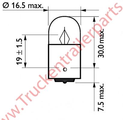 Bulb,roundBa15sR5W24V5W    