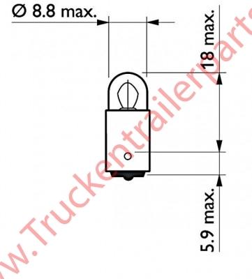 Bulb round 24V 3watt (box of 10)              