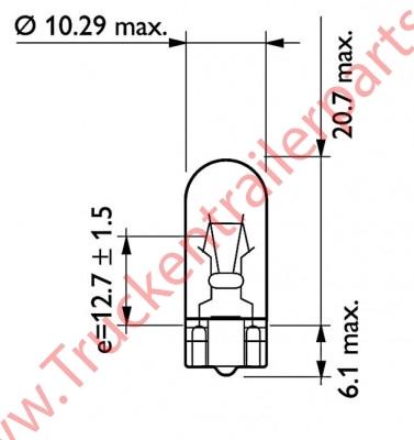 Bulbround 24V 2,5 watt                