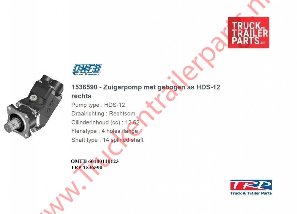 Piston pump serie HDS 12ltr  ROTATION right            