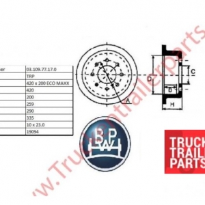 Brake drum BPW 420   200 ECO MAXX                