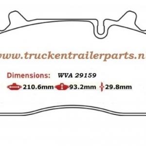 Set brake pad 29159PAN19        