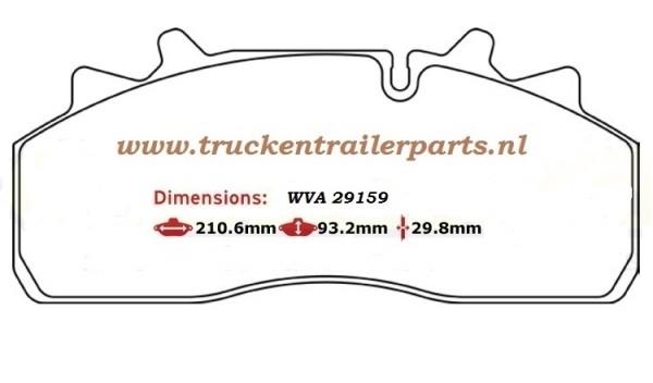 Set brake pad 29159PAN19        