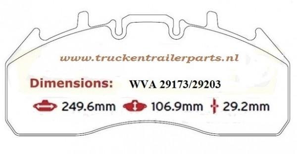 Brakepads Meritor 225-1             