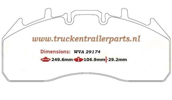 Brakepads Meritor elsa 225-3              