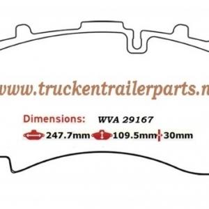 Set brake pad 29307SB4345         
