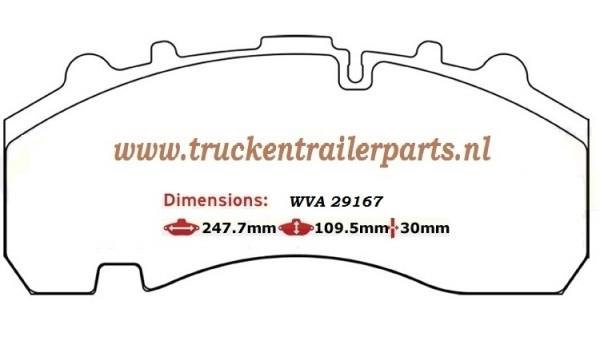 Set brake pad 29307SB4345         