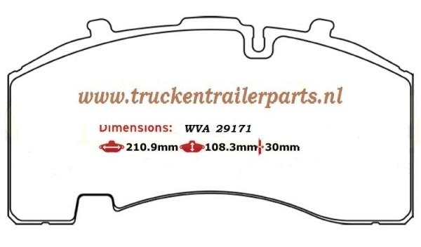 Set brake pad 29308SB4309        