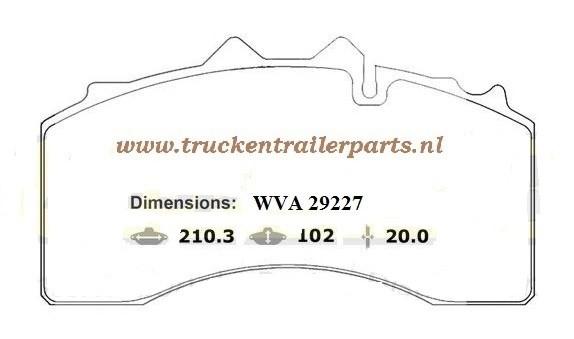 Set brake pad wva29227 BPW        