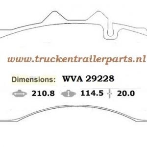 Set brake pad WVA29228 BPW        