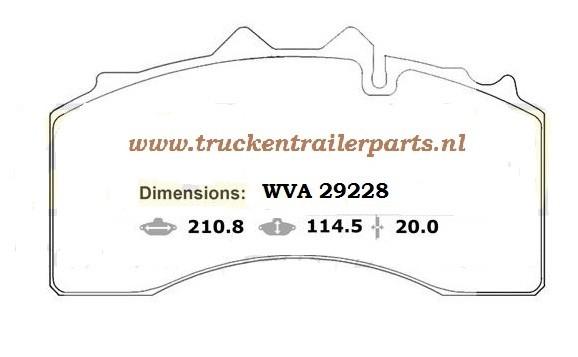 Set brake pad WVA29228 BPW        