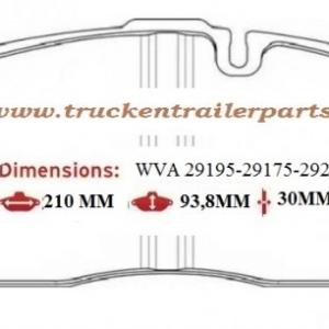 Set brake pad WVA29195 SAF        