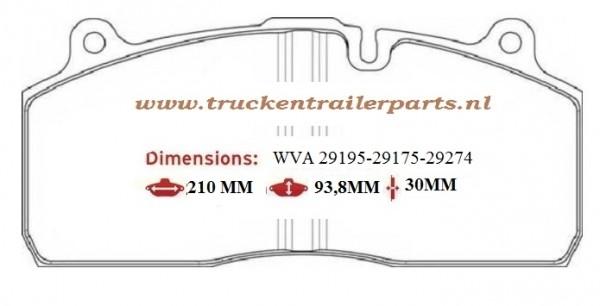 Set brake pad WVA29195 SAF        