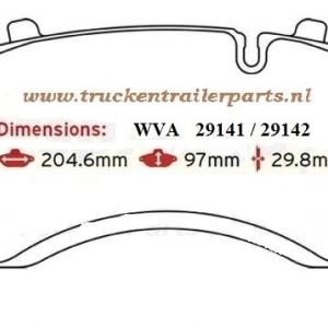 Brakepads Wabco PAN 19-2             