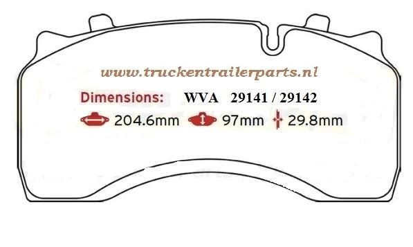 Brakepads Wabco PAN 19-2             