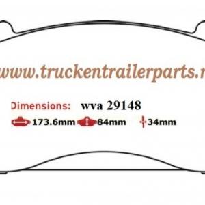 Set brake pad WVA29148 SN5      