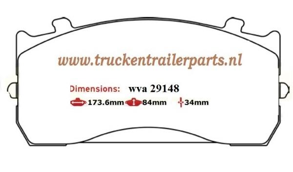 Set brake pad WVA29148 SN5      