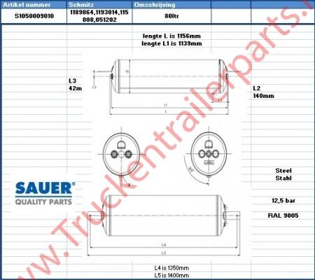 Air Tank, compressed-air system Schmitz cargobull             