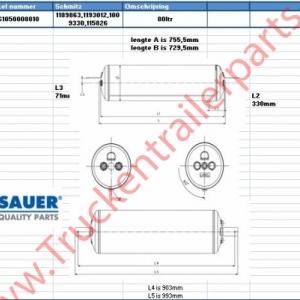 Air Tank, compressed-air system Schmitz cargobull             