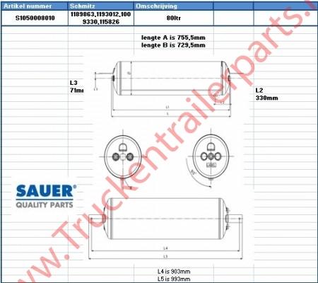 Air Tank, compressed-air system Schmitz cargobull             