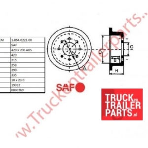 Brake drum SAF 420 x 200 ABS        