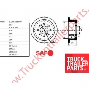 Brake drum  SAF 420x180        