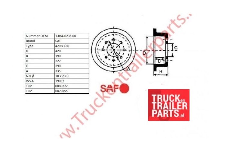 Brake drum  SAF 420x180        