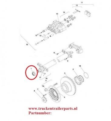 Axle NUT M72x1,5  LH SK as             