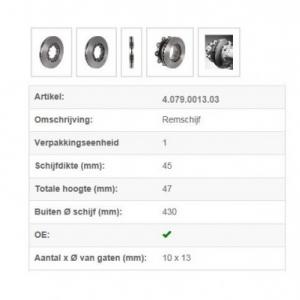 Brakedisc SAF Integral 22,5 inch                