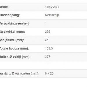 Brakedisc BPW SB3745- 377mm   no ABS)                  