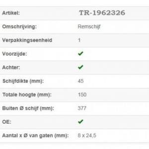 Brakedisc Meritor DX195 Elsa 195 incl.ABS                   