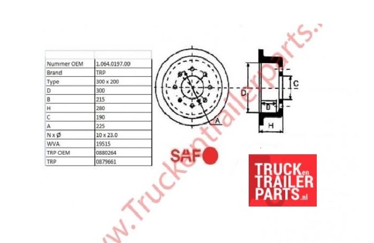 Brake drum 300 x 200             