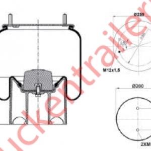 Air suspens. bellow Complete MERITOR PLA      