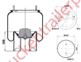 Air suspens. bellow Complete MERITOR PLA      