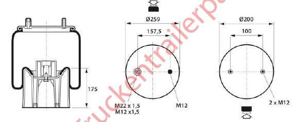 Air suspens. bellow Complete MERITOR PLA        