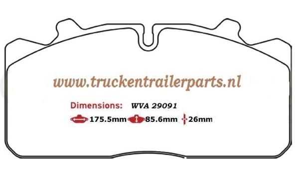 Brakepads DAF LF originel              