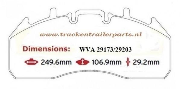 Brake pads-Volvo-FM9/12 / FH12/16 TAG Axle        