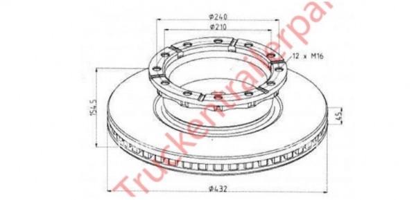 Brake Disc Knorr  Iveco Stralis - Eurostar        