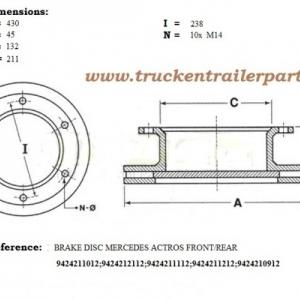 Brakedisc MB Actros                
