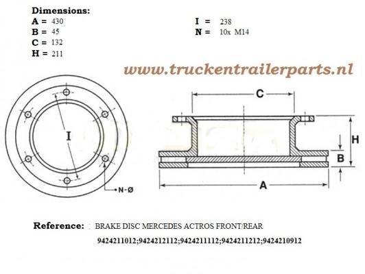 Brakedisc MB Actros                