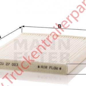 Cabine filter element Interior             