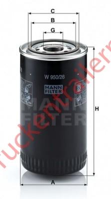 Oil filter element W 950/26             