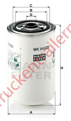 Fuel filter,element Moist,separator WK 940/20             